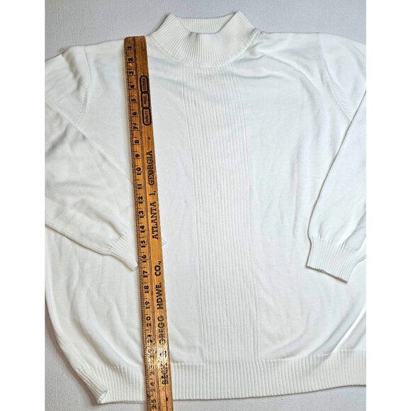 Dressbarn Woman Ivory Long Sleeve Turtleneck Sweater 18/20 Acrylic & Cotton Blen - Picture 4 of 8